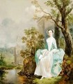 Girl with a Book Seated in a Park - Thomas Gainsborough