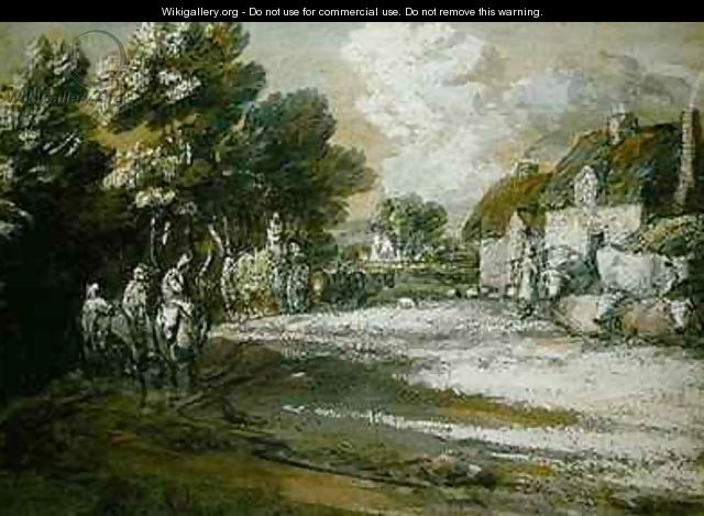 Travellers Passing a Village - Thomas Gainsborough