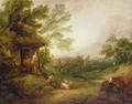 Cottage Door with Girl and Pigs - Thomas Gainsborough