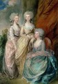 The three eldest daughters of George III Princesses Charlotte Augusta and Elizabeth - (after) Gainsborough, Thomas