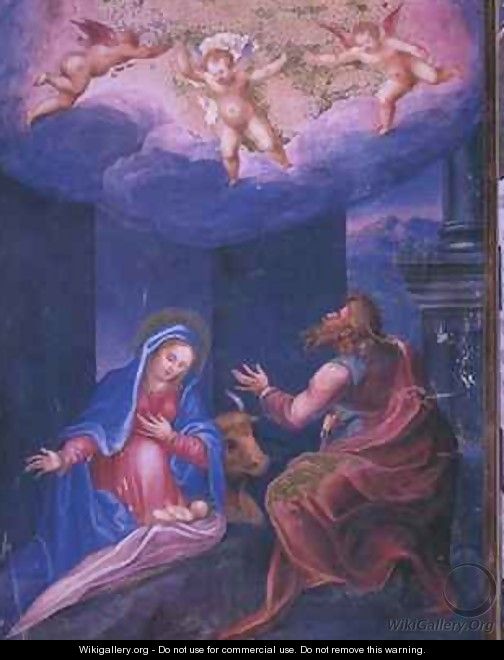 Nativity from a facsimile of the Breviary of King Philip II of Spain - Julian Fuente del Saz