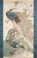 Cherry apple and Peacocks on Rock - Kishi Gantai