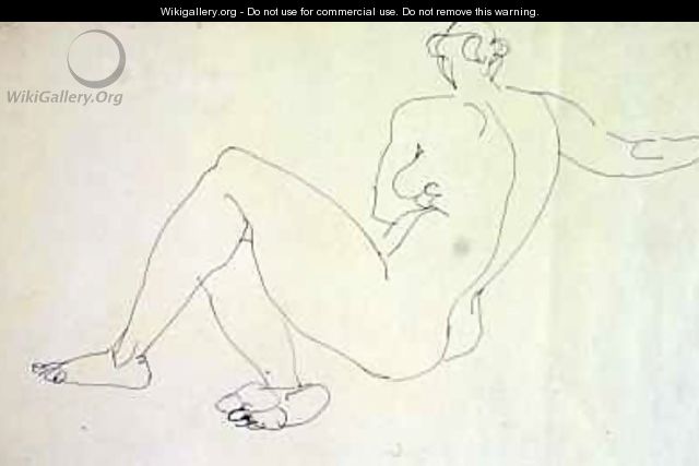 Reclining Female Nude from Back - Henri Gaudier-Brzeska