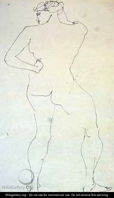 Female Nude from Back - Henri Gaudier-Brzeska