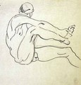 Male Nude holding his right Foot - Henri Gaudier-Brzeska