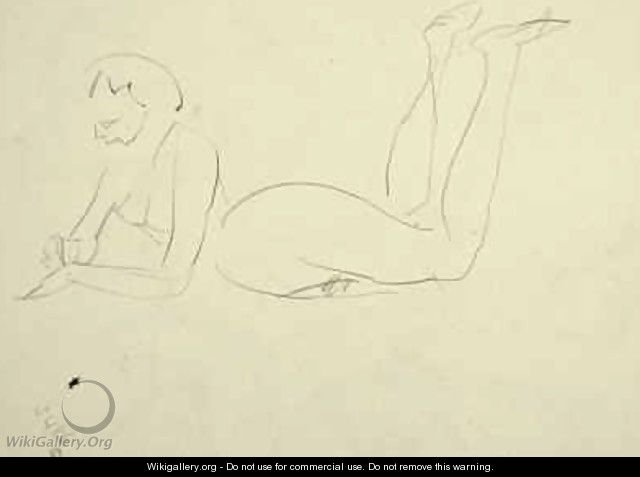 Nude Girl Laying on Floor - Henri Gaudier-Brzeska