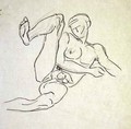 Male Nude lying right leg raised - Henri Gaudier-Brzeska