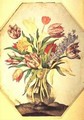 Glass Vase of Tulips with a Hyacinth - Giovanna Garzoni