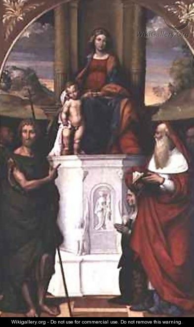 The Virgin Enthroned with St Jerome and St John - Garofalo