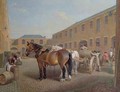 Loading the Drays at Whitbread Brewery Chiswell Street London 2 - George Garrard