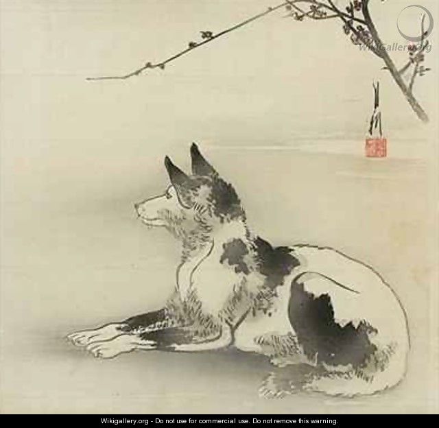 Black and white dog - Ogata Gekko
