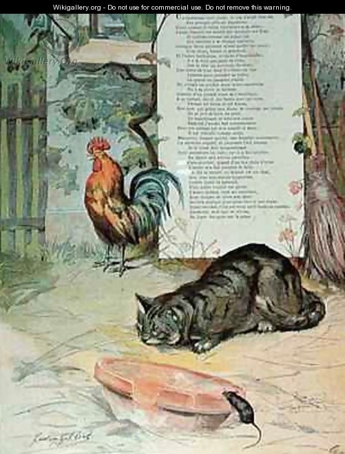 The Young Cockerel the Cat and the Young Mouse - Gaston Gelibert