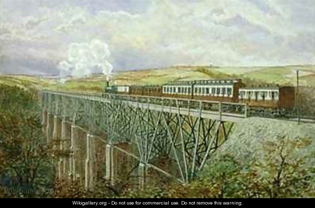 Cornwall Railway The Gover Viaduct - H. Geach