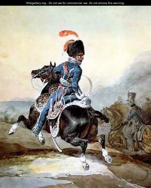 Artillery officer galloping to the left - Theodore Gericault