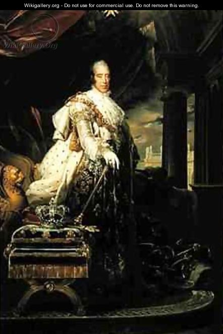 Charles X 1757-1826 in his Coronation Robes - Baron Francois Gerard