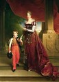 Marie Amelie de Bourbon 1782-1866 Duchess of Orleans and her Son Prince Ferdinand 1810-42 Duke of Chartres - Baron Francois Gerard