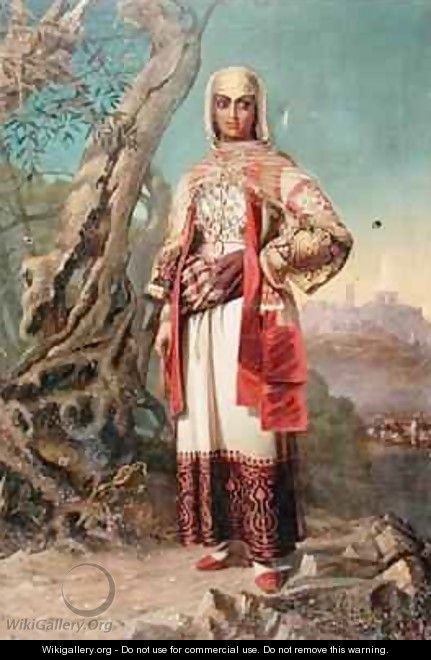 Greek Girl in Regional Costume - Cleonice Gennadios