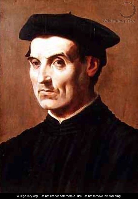 Portrait of a Gentleman Wearing a Black Cap and Robes - Ridolfo Ghirlandaio