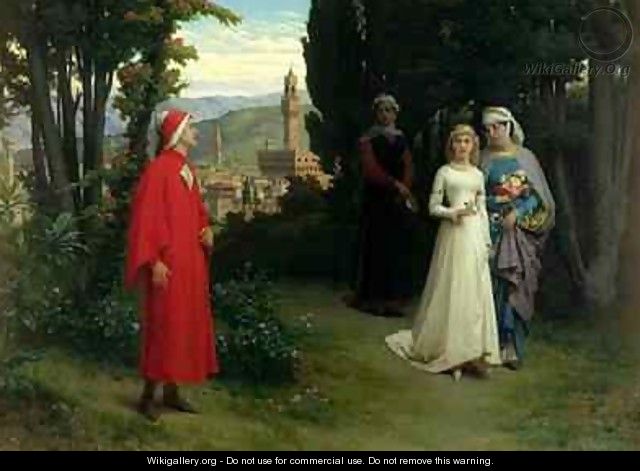 First meeting of Dante and Beatrice - Raffaelle Gianetti