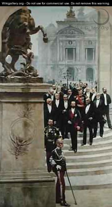 President Sadi Carnot 1837-94 and his Government in Front of the Opera de Paris - Henri & Stevens, Alfred Gervex