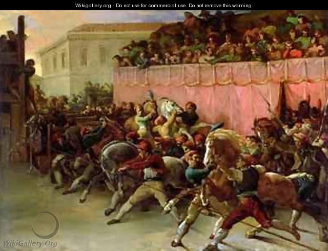 The Riderless Racers at Rome - Theodore Gericault The Riderless Racers at Rome - Theodore Gericault