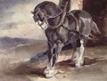 Draft horse by a house - Theodore Gericault