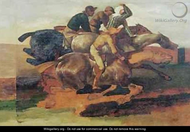 Four Jockeys Galloping - Theodore Gericault