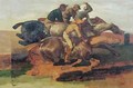 Four Jockeys Galloping - Theodore Gericault