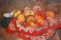 Apples and Pears on a Red Cloth - Mark Gertler