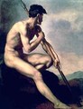 Nude Warrior with a Spear 2 - Theodore Gericault