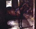 Dark Bay Horse in the stable - Theodore Gericault