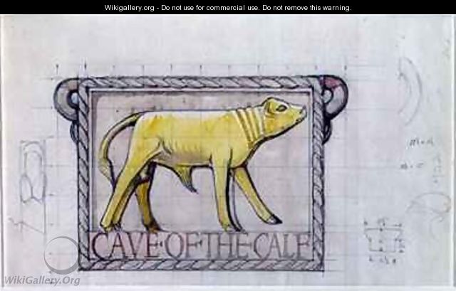 Design for bas relief of the Calf in the Cave of the Golden Calf - Eric Gill