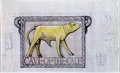 Design for bas relief of the Calf in the Cave of the Golden Calf - Eric Gill