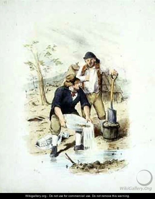 Tin Dish Washing from Victoria Gold Diggings and Diggers as They Are - Samuel Thomas Gill