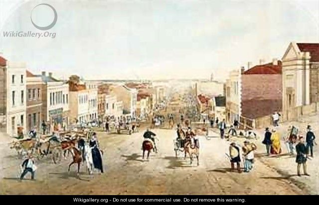 Collins Street looking west from Russell Street - Samuel Thomas Gill