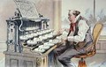 The Administration Typewriter cartoon for Judge magazine showing Grover Cleveland constructing his platform for his second term in office - Bernard Gillam
