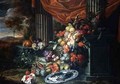 Still life of fruit in a landscape setting - Jan Pauwel Gillemans The Elder