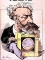 Caricature of Jules Verne 1828-1905 from LEclipse - Andre Gill