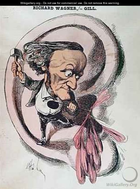 Richard Wagner splitting the ear drum of the world - Andre Gill