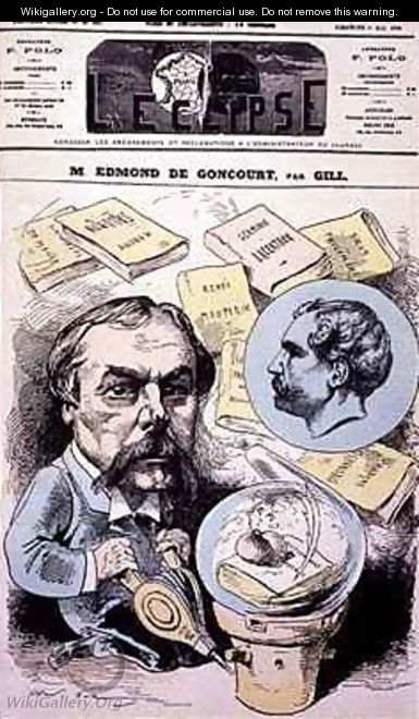 Front cover of LEclipse with a caricature of Edmond de Goncourt - Andre Gill