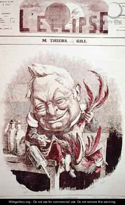 Caricature of Adolphe Thiers 1797-1877 from LEclipse - Andre Gill