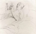 Portrait of Winifred Knights 1899-1947 reading - Colin Unwin Gill