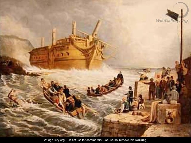 Shipwreck below Whitby - Robert Gibb