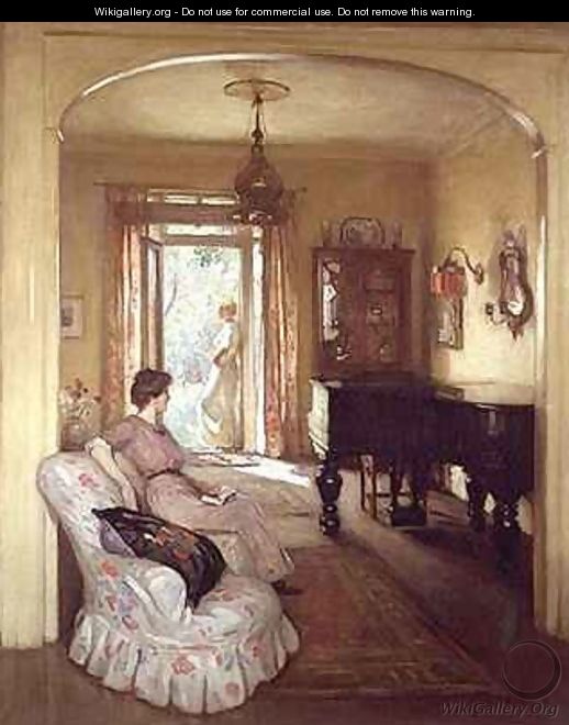 Interior scene with two ladies - Percy William Gibbs