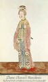 Portrait of a Mandarin Woman of the Second Order Wearing a Summer Ceremonial Costume from Estat Present de la Chine by Pere Bouvet - Pierre Giffart