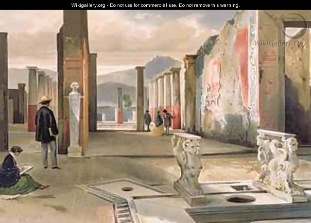 Tourists Visiting the Ruins of Pompeii - Giacinto Gigante