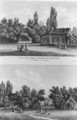 Two views of the English landscaped garden with the hamlet at Chantilly - (after) Filleuil