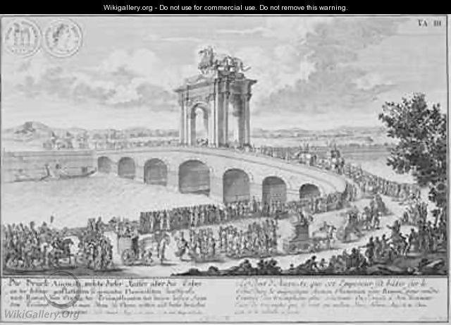 Bridge of Augustus on Via Flaminia near Rimini Italy - (after) Fischer von Erlach, Johann Bernhard