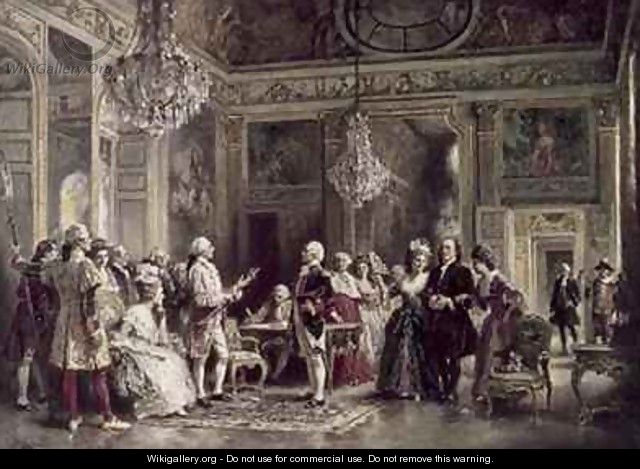 John Paul Jones and Benjamin Franklin at the Court of Louis XVI - Jean-Leon Gerome Ferris