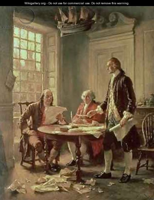 The Drafting of the Declaration of Independence in 1776 - Jean-Leon Gerome Ferris